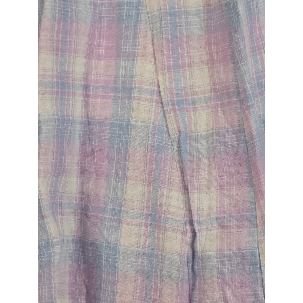 Listicle Womens Pastel Plaid Cotton Maxi Skirt Lavender Blue Elastic Waist Sz L - Picture 3 of 10